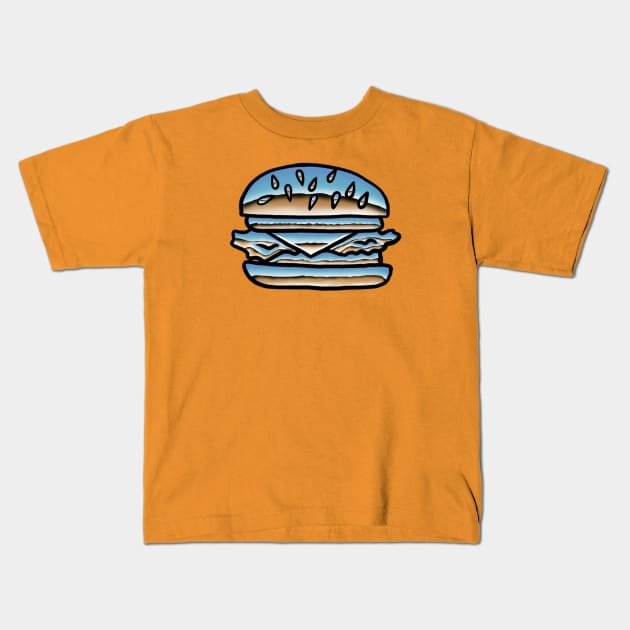 Chrome Burger Kids T-Shirt by TommyVision